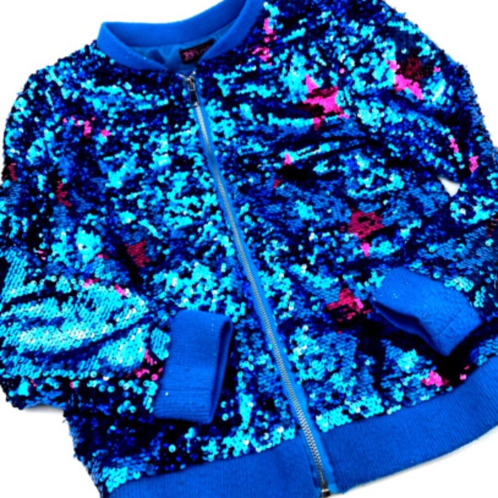 JoJo Closet Girls Jacket Coat Sequins Size Large 10/12 Stars